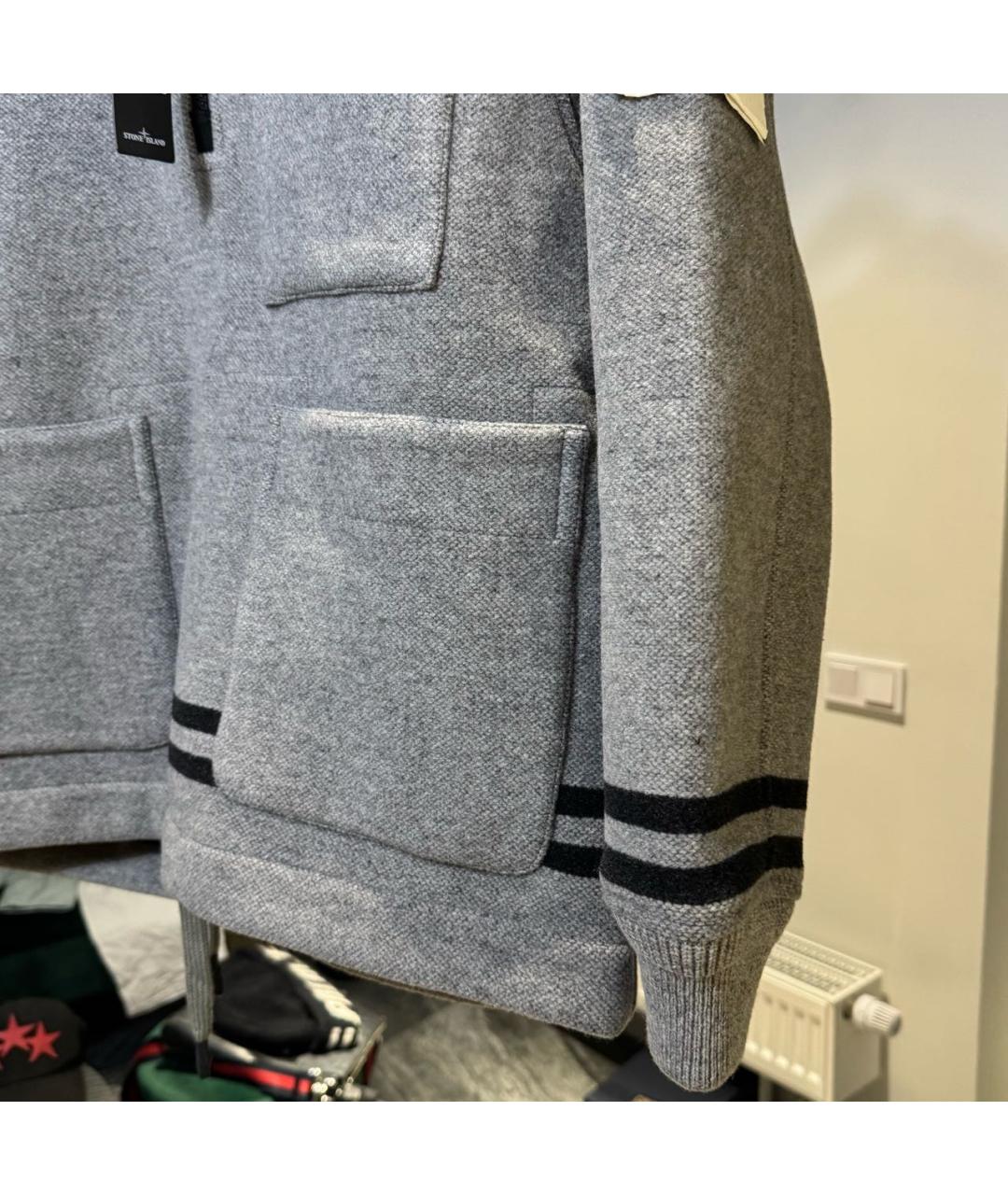 STONE ISLAND Серая хлопковая куртка, фото 3