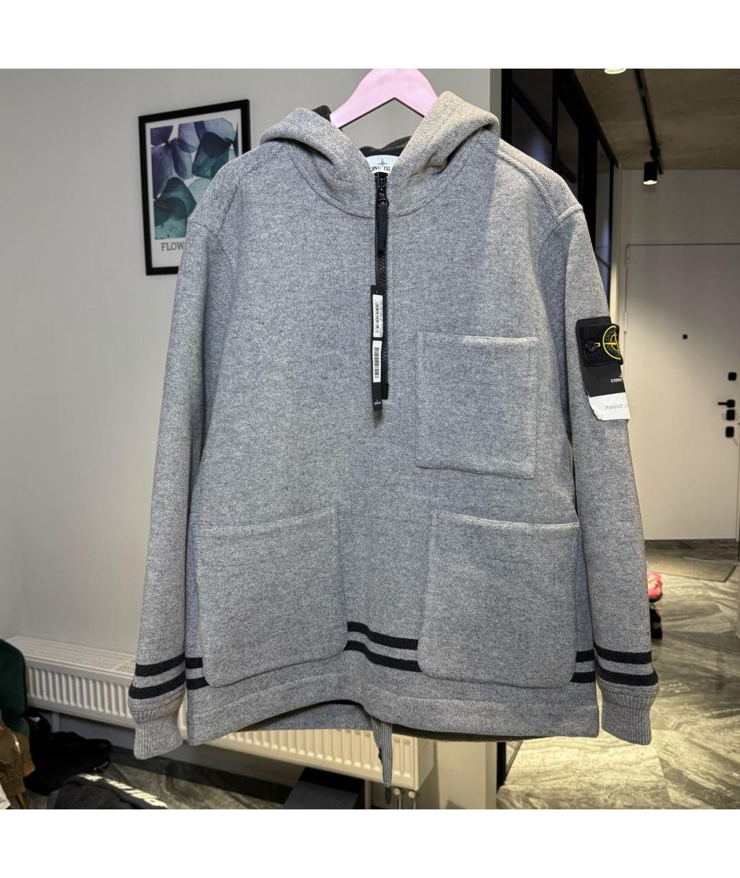 STONE ISLAND Серая хлопковая куртка, фото 6