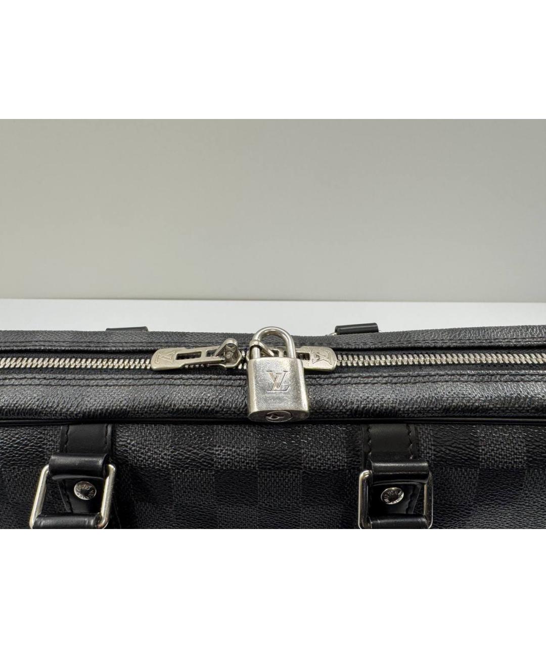 LOUIS VUITTON Черный портфель из лакированной кожи, фото 4