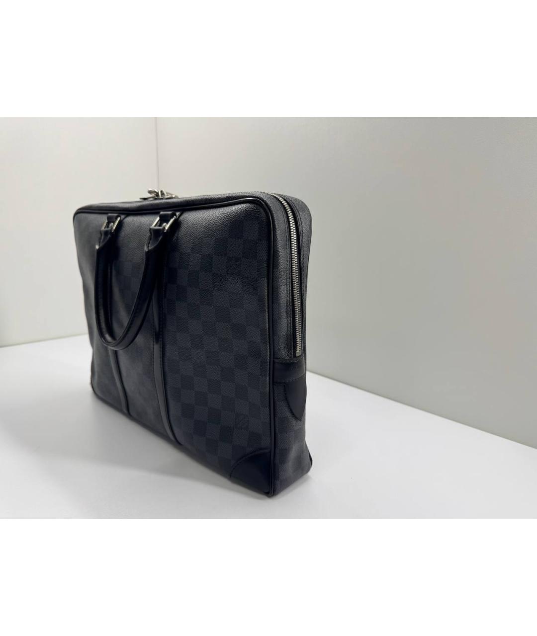 LOUIS VUITTON Черный портфель из лакированной кожи, фото 9
