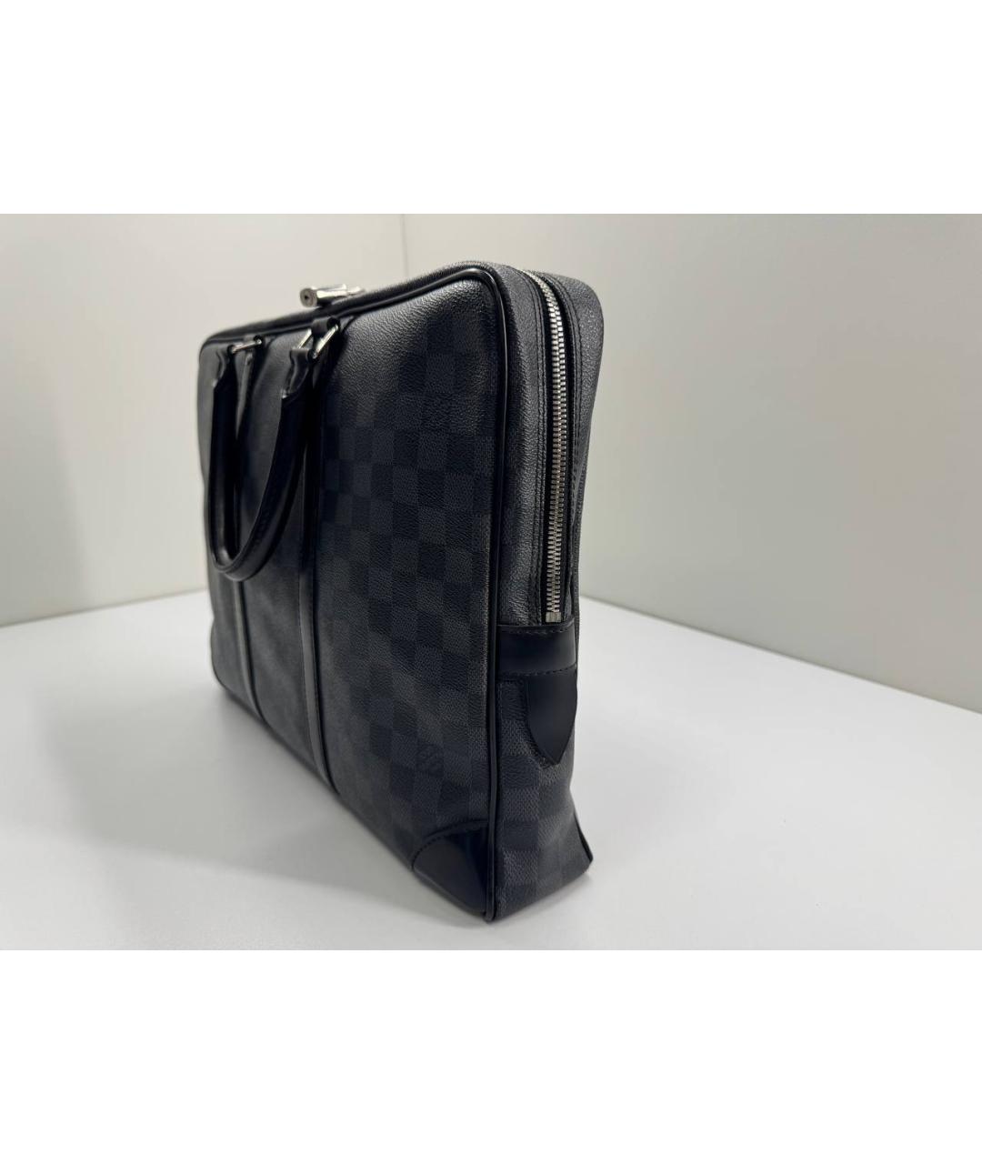 LOUIS VUITTON Черный портфель из лакированной кожи, фото 5