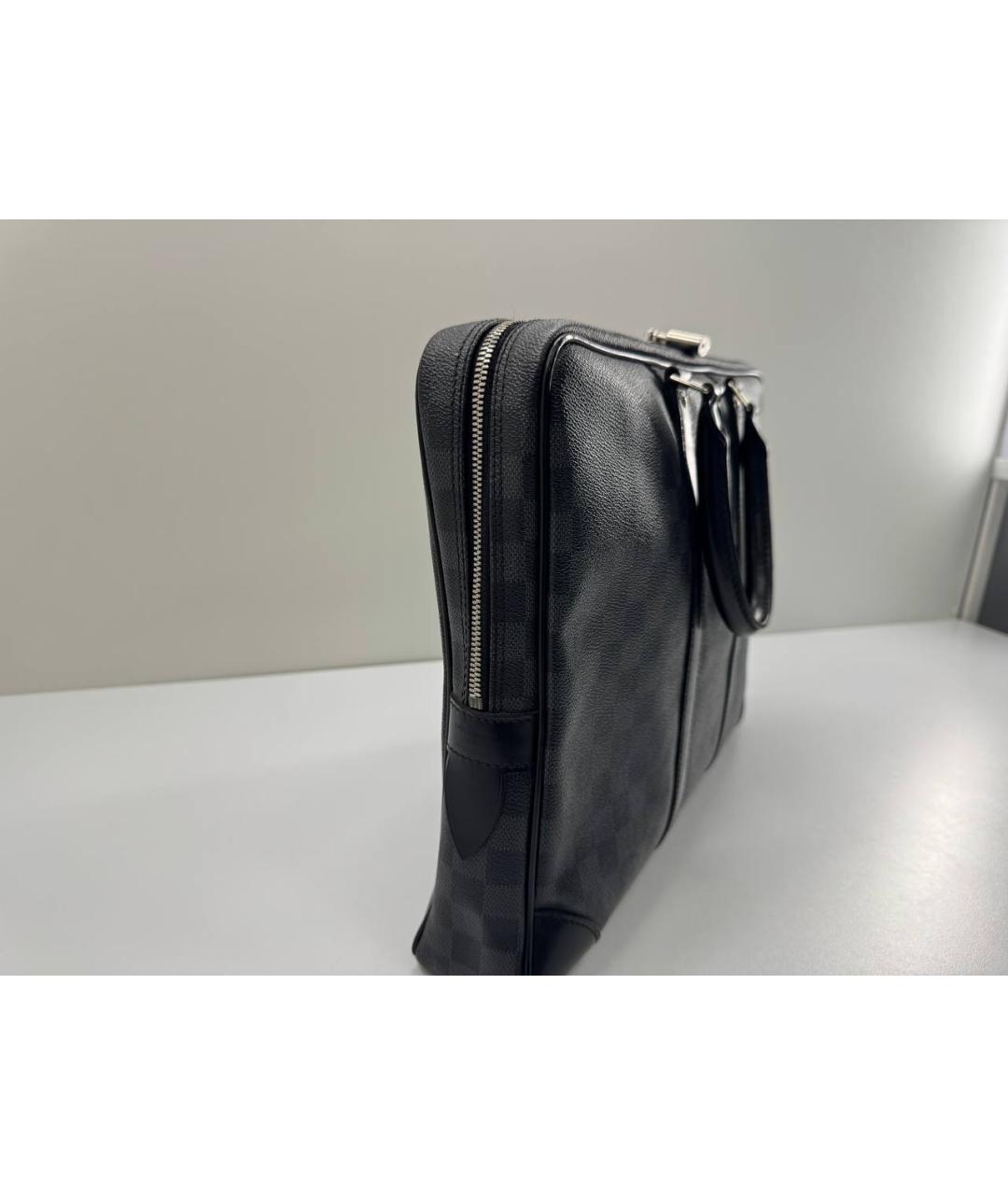 LOUIS VUITTON Черный портфель из лакированной кожи, фото 6