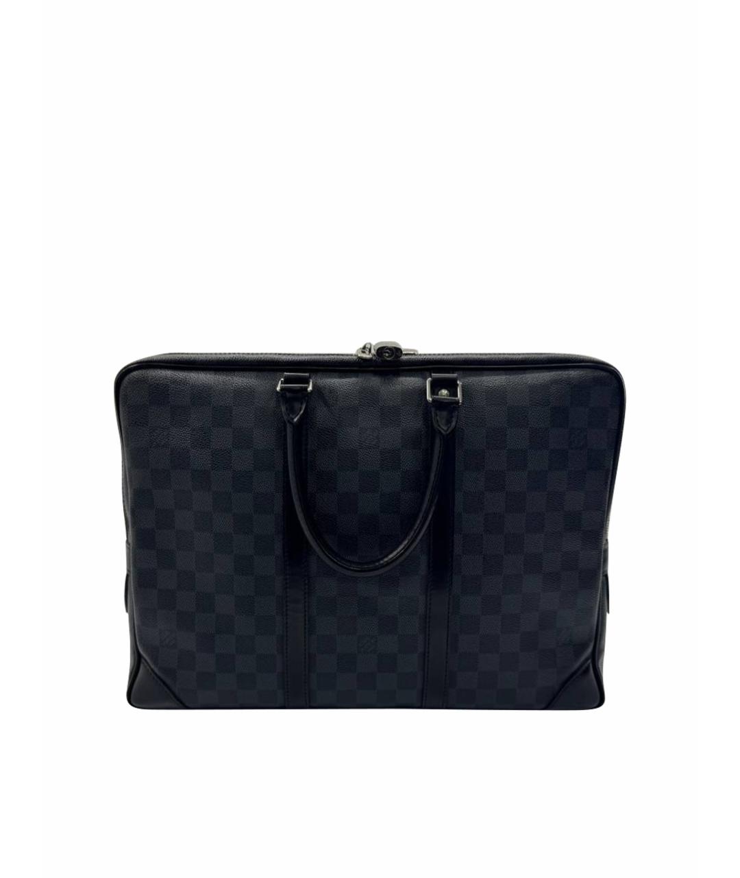 LOUIS VUITTON Черный портфель из лакированной кожи, фото 1