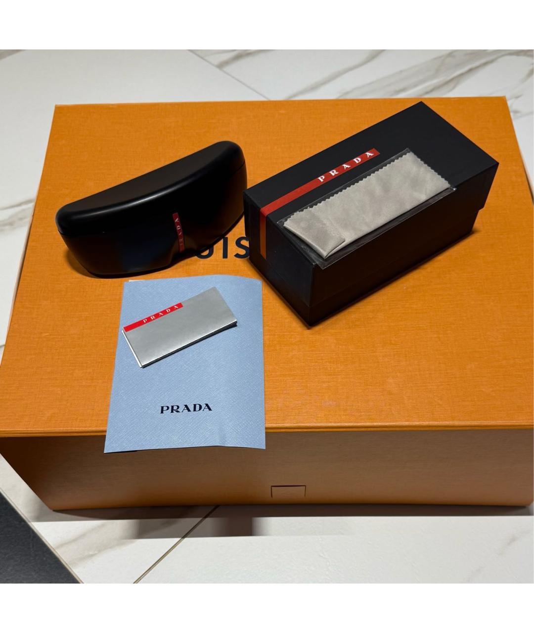 PRADA Черные металлические солнцезащитные очки, фото 5