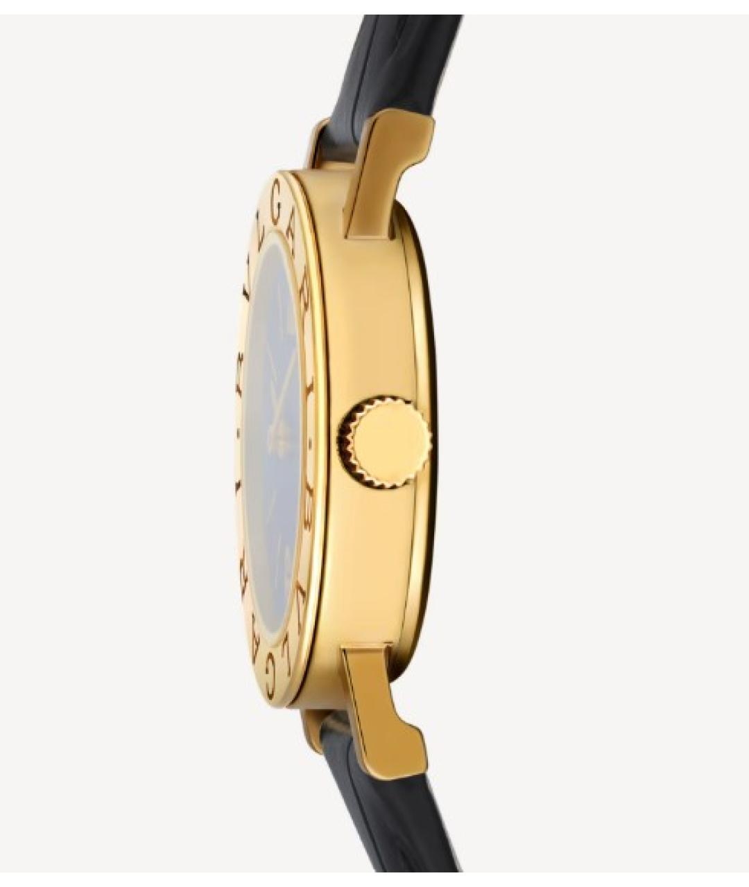 BVLGARI Черные часы из желтого золота, фото 3