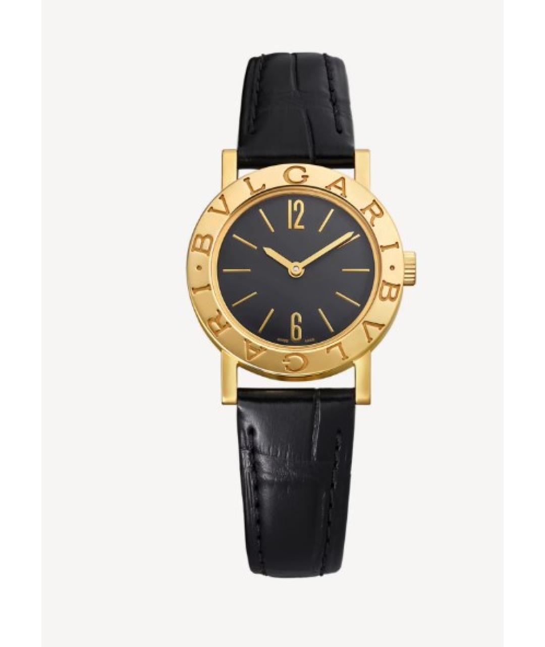BVLGARI Черные часы из желтого золота, фото 7