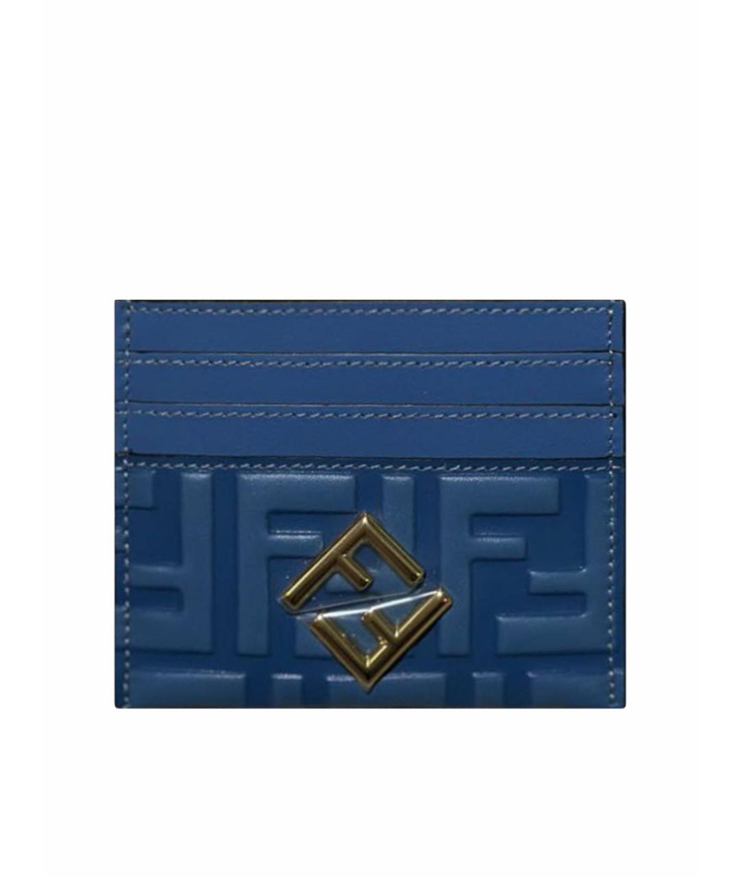 FENDI Синий кожаный кардхолдер, фото 1