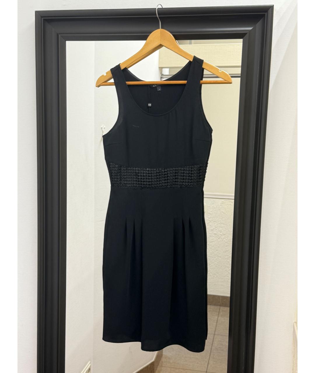 ARMANI EXCHANGE Черное полиэстеровое платье, фото 10