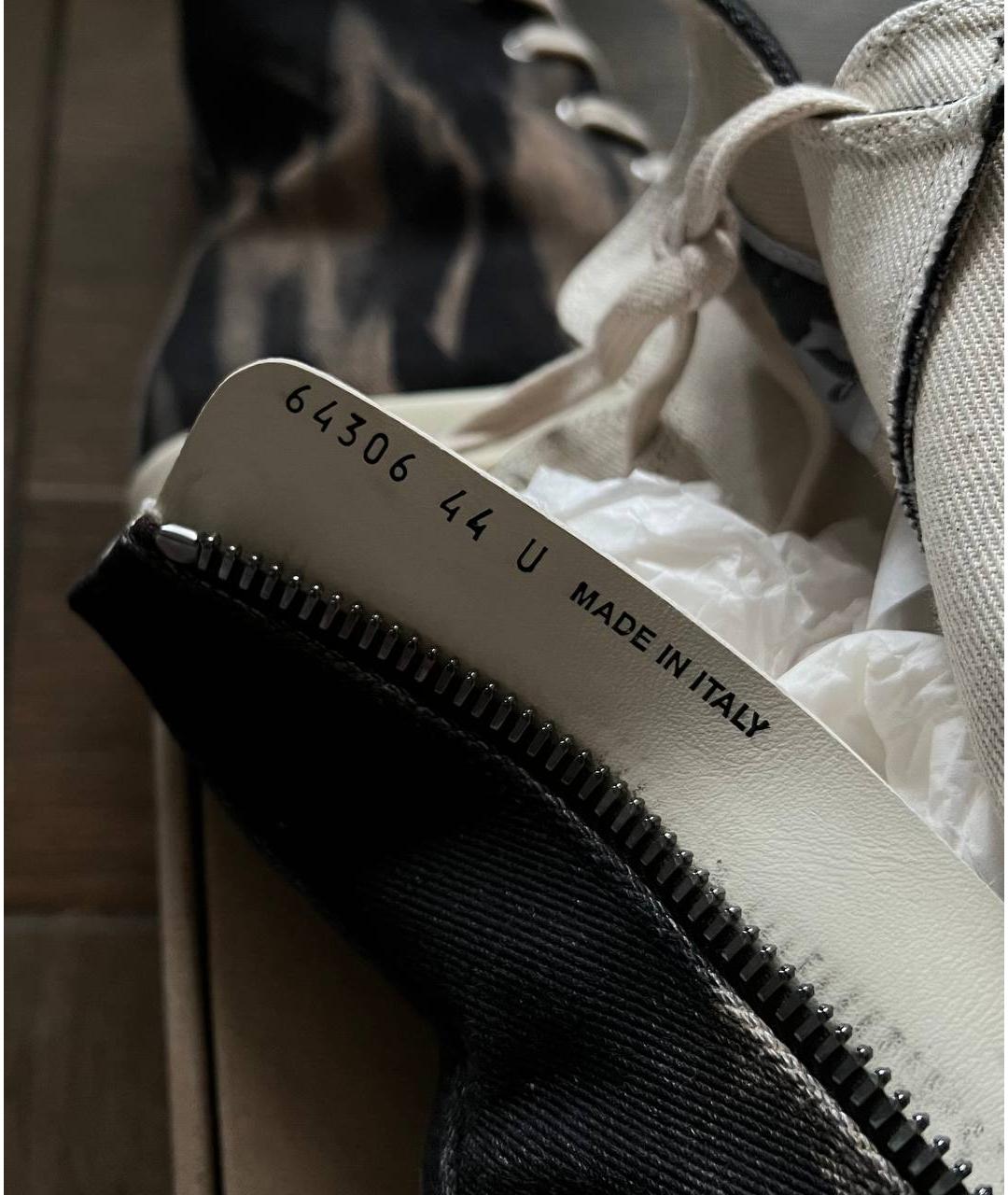 RICK OWENS DRKSHDW Черные текстильные высокие кроссовки / кеды, фото 6