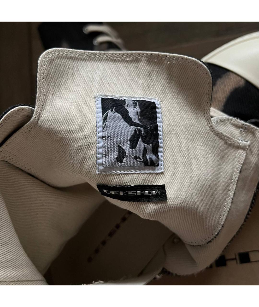 RICK OWENS DRKSHDW Черные текстильные высокие кроссовки / кеды, фото 5