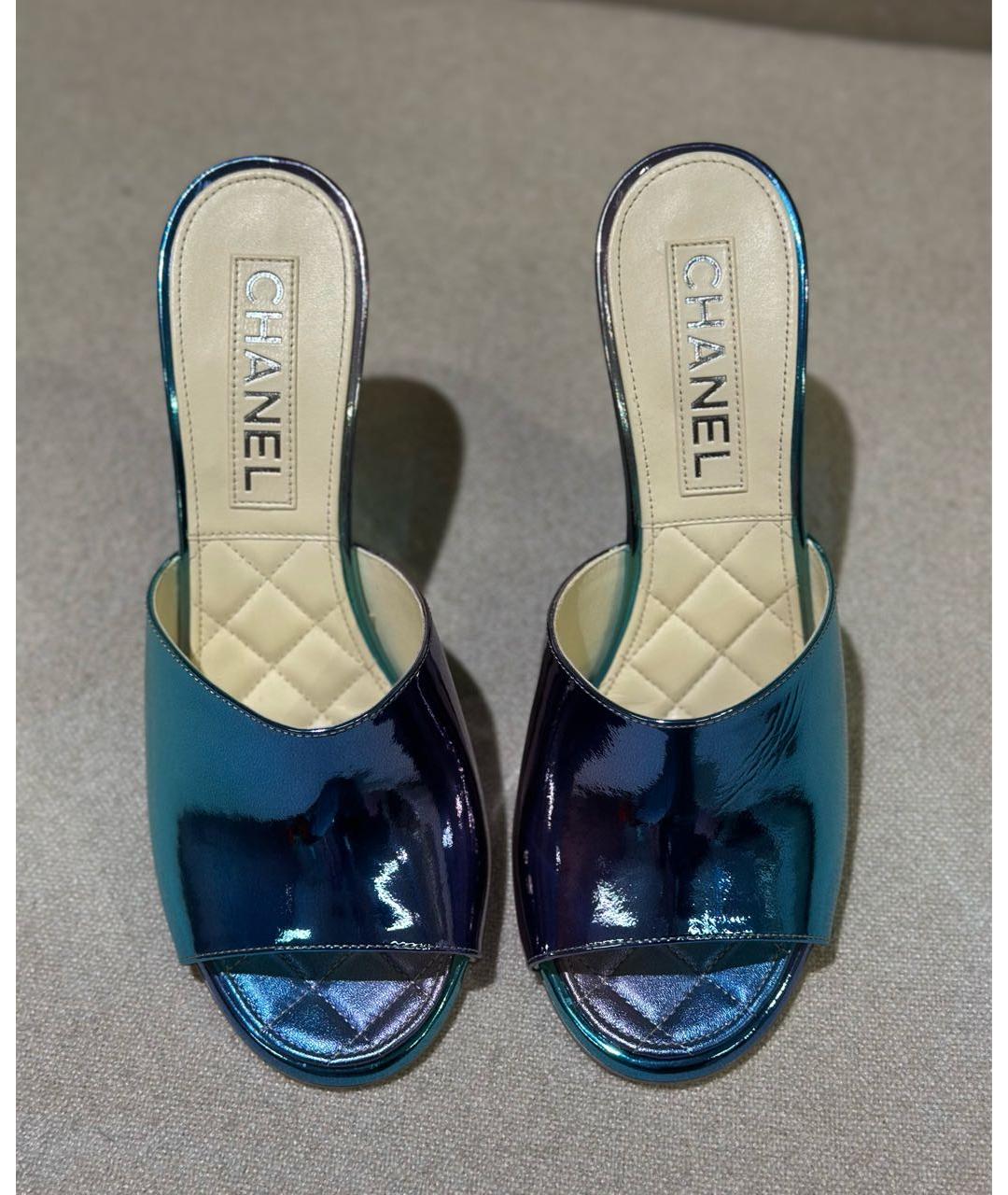 CHANEL Синие мюли, фото 2