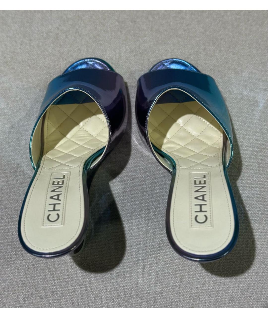 CHANEL Синие мюли, фото 3