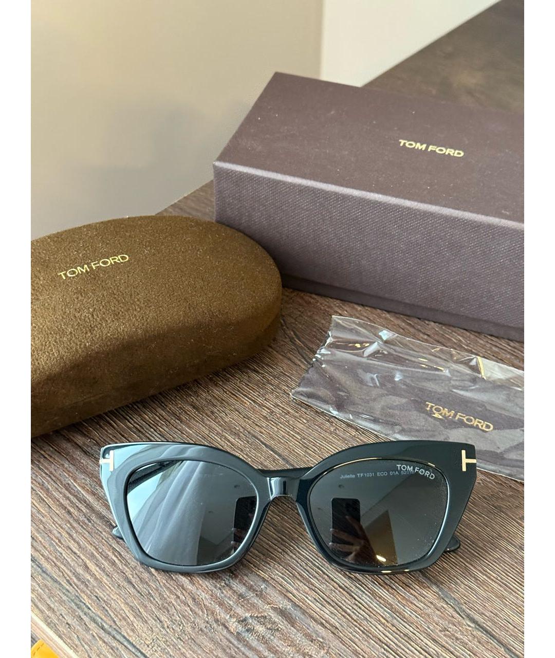 TOM FORD Черные пластиковые солнцезащитные очки, фото 5