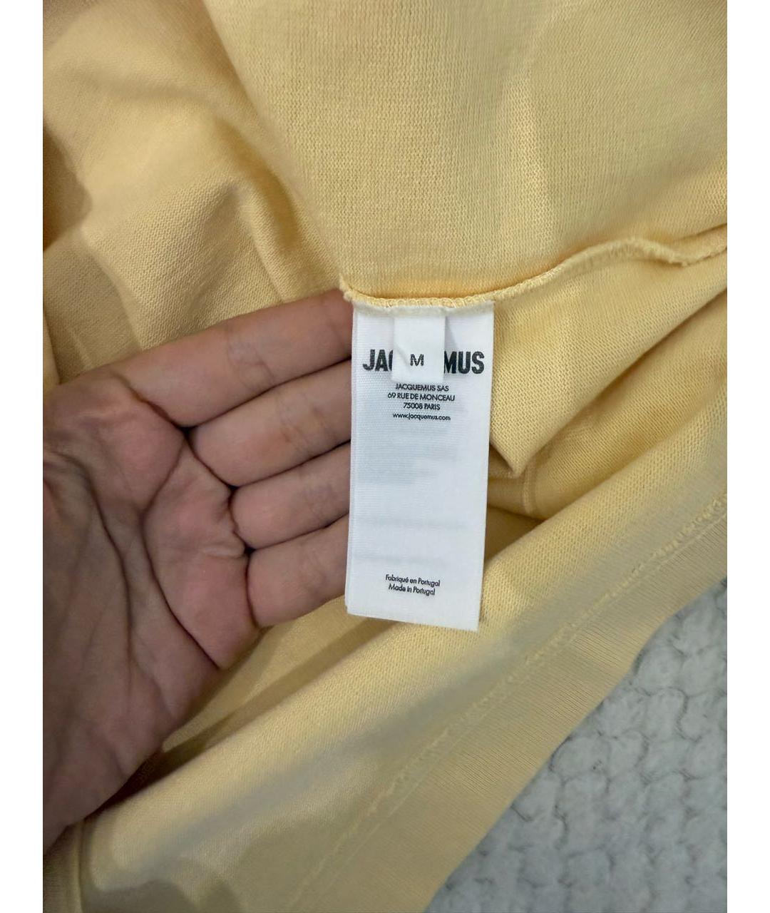 JACQUEMUS Бежевая хлопковая футболка, фото 4