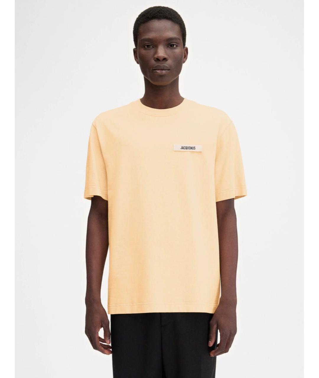 JACQUEMUS Бежевая хлопковая футболка, фото 8