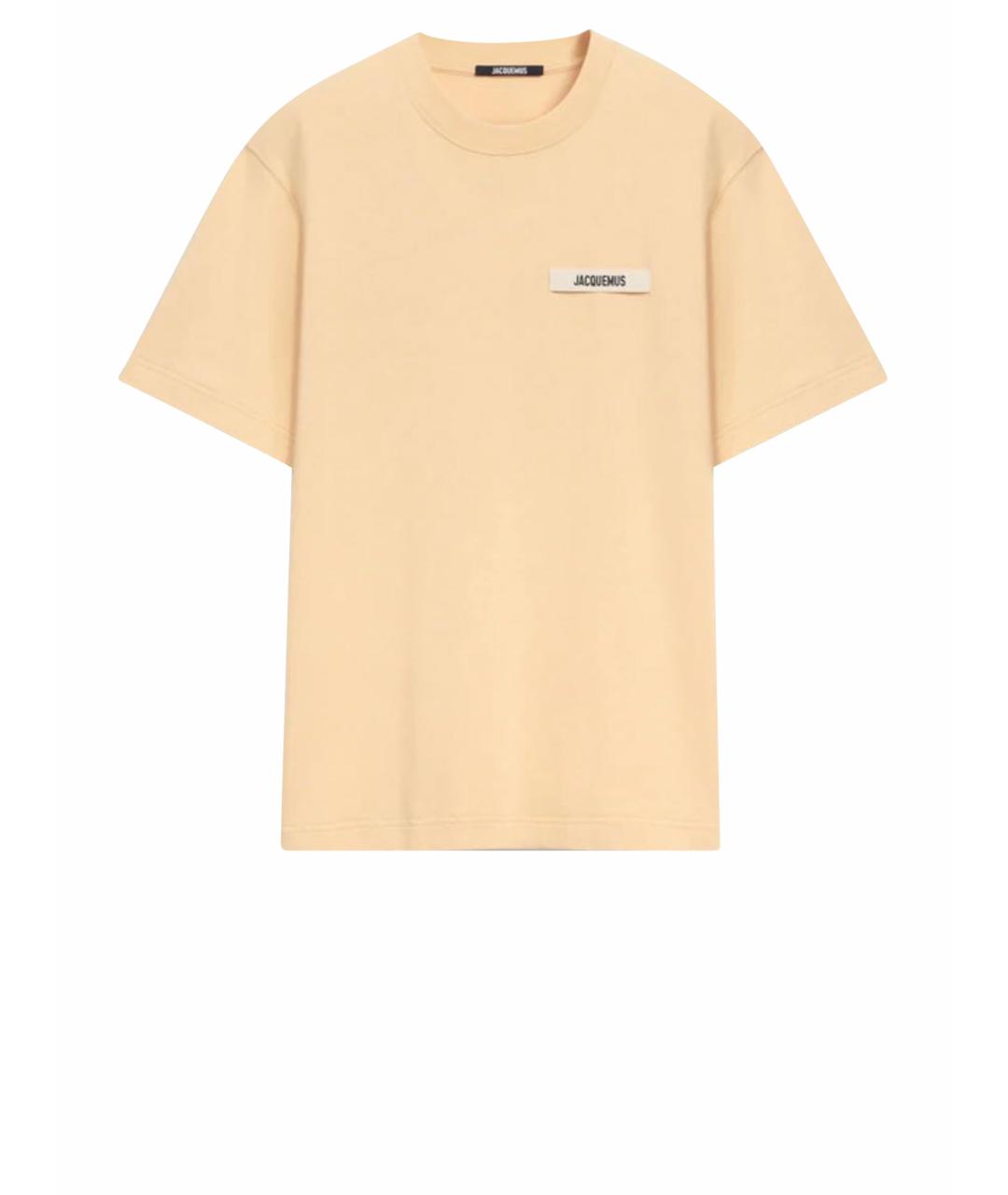 JACQUEMUS Бежевая хлопковая футболка, фото 1