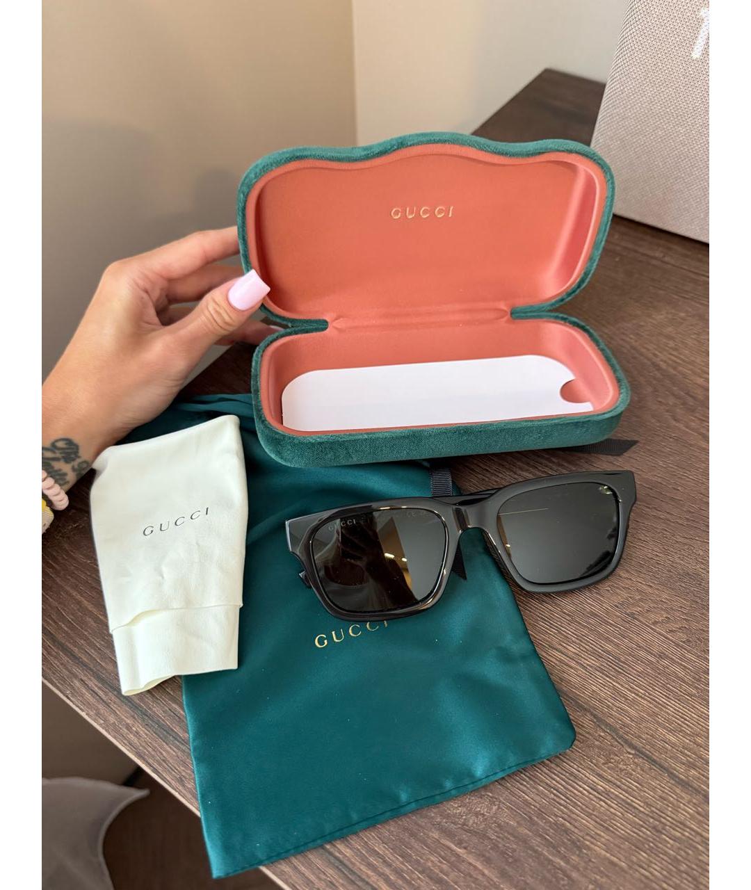 GUCCI Черные пластиковые солнцезащитные очки, фото 5