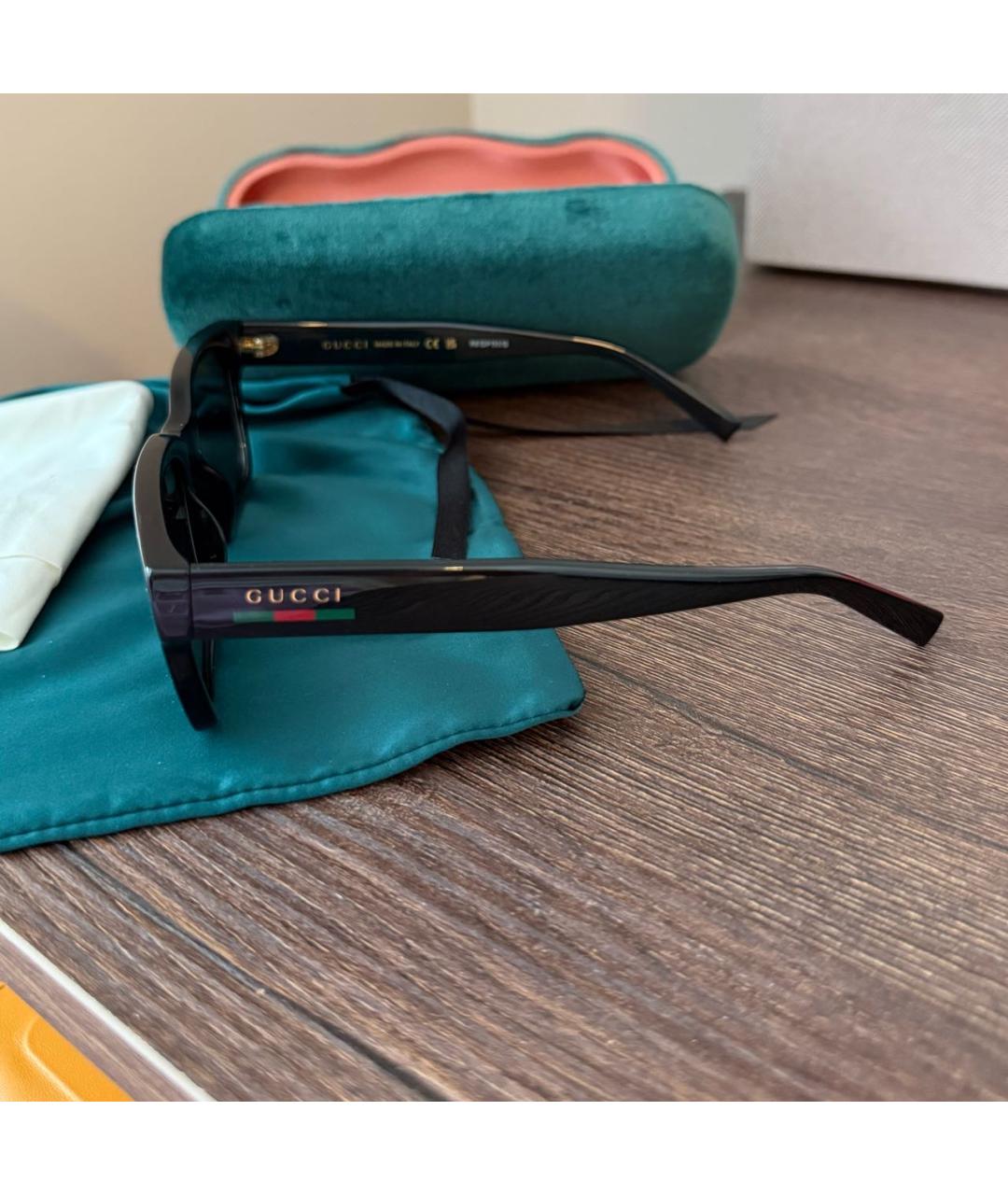 GUCCI Черные пластиковые солнцезащитные очки, фото 2