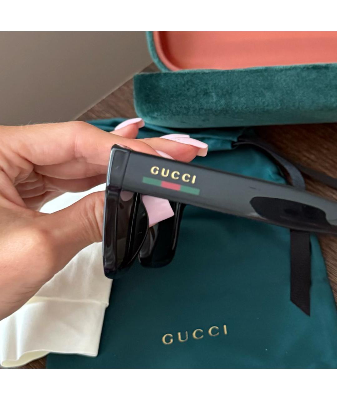 GUCCI Черные пластиковые солнцезащитные очки, фото 3