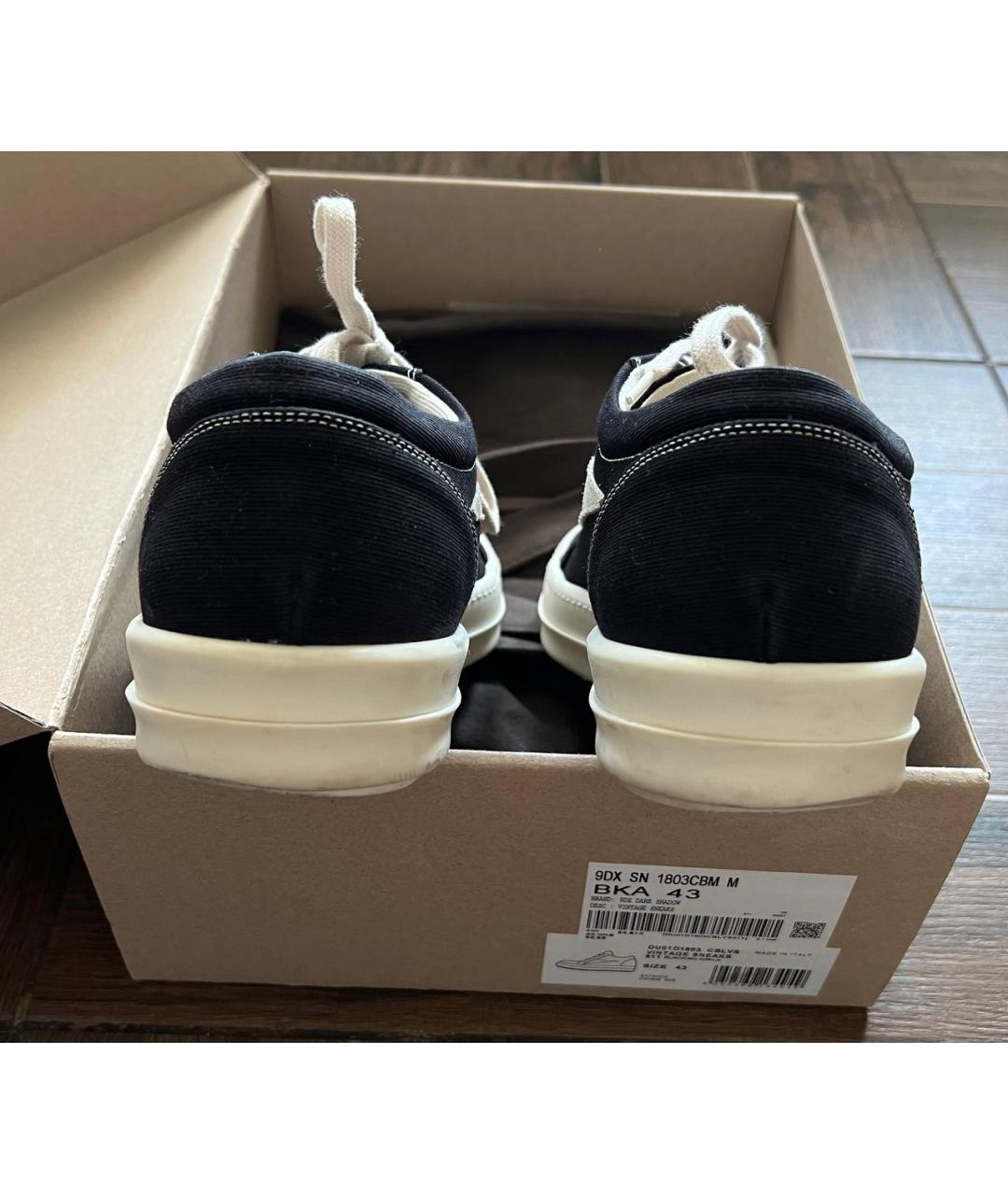 RICK OWENS DRKSHDW Черные текстильные низкие кроссовки / кеды, фото 4