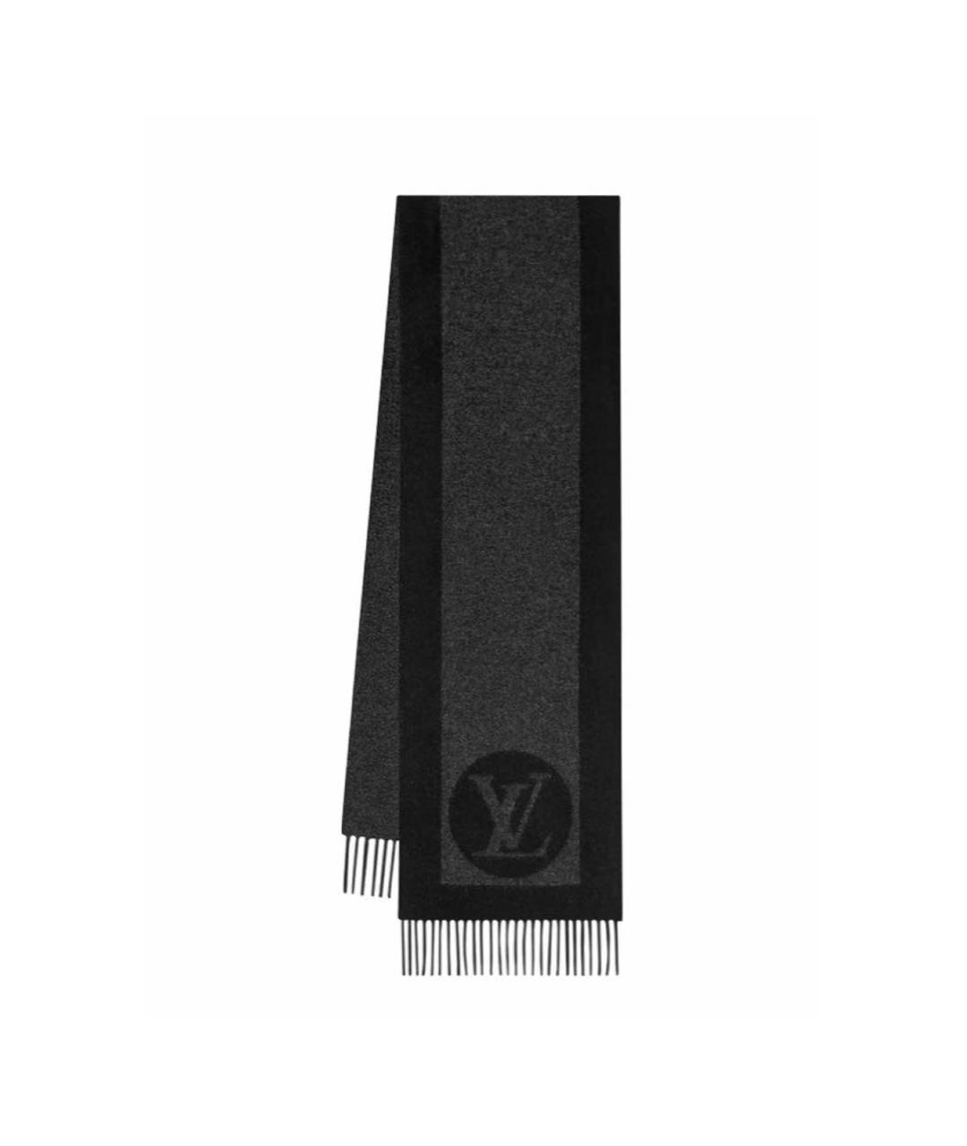 LOUIS VUITTON Серый шерстяной шарф, фото 1