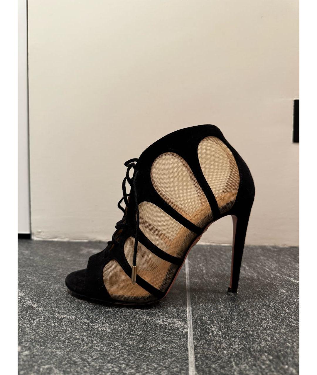 AQUAZZURA Черные замшевые босоножки, фото 6