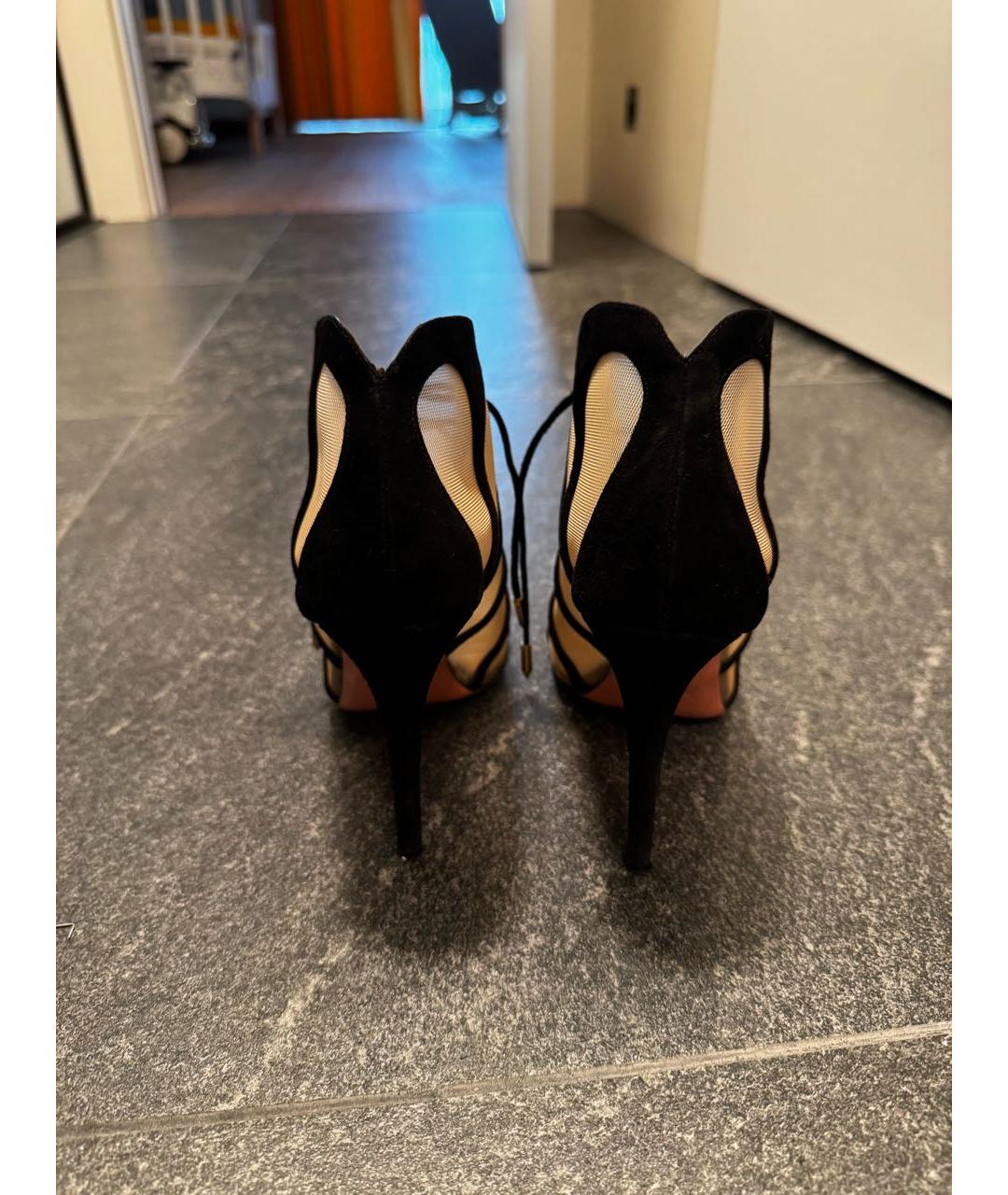 AQUAZZURA Черные замшевые босоножки, фото 3