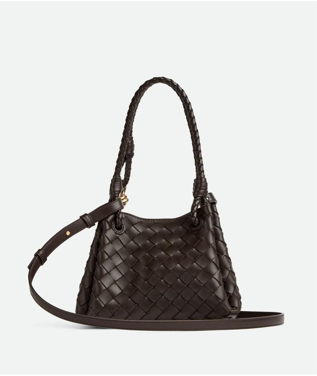 BOTTEGA VENETA Коричневая кожаная сумка через плечо, фото 6