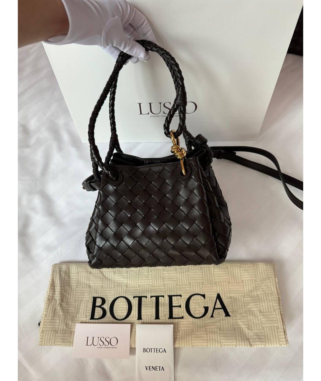 BOTTEGA VENETA Коричневая кожаная сумка через плечо, фото 2