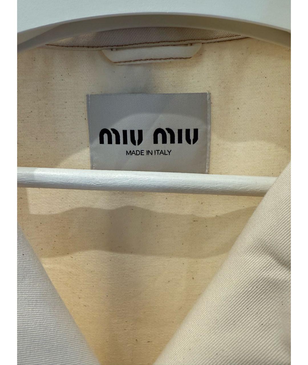 MIU MIU Бежевая хлопковая кэжуал рубашка, фото 4