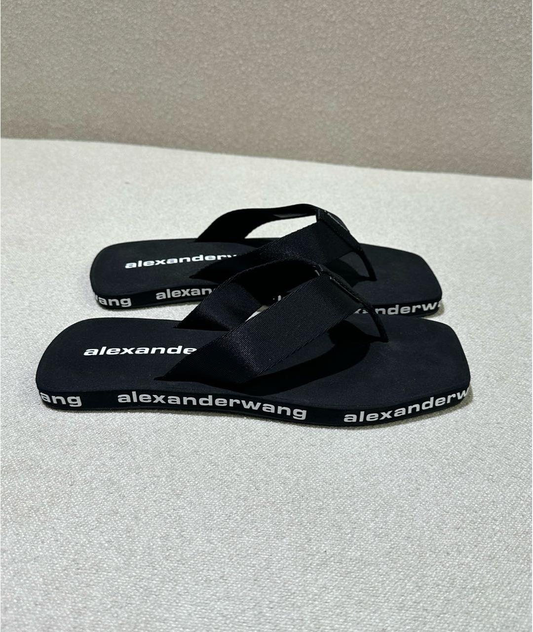 ALEXANDER WANG Черные резиновые шлепанцы, фото 4