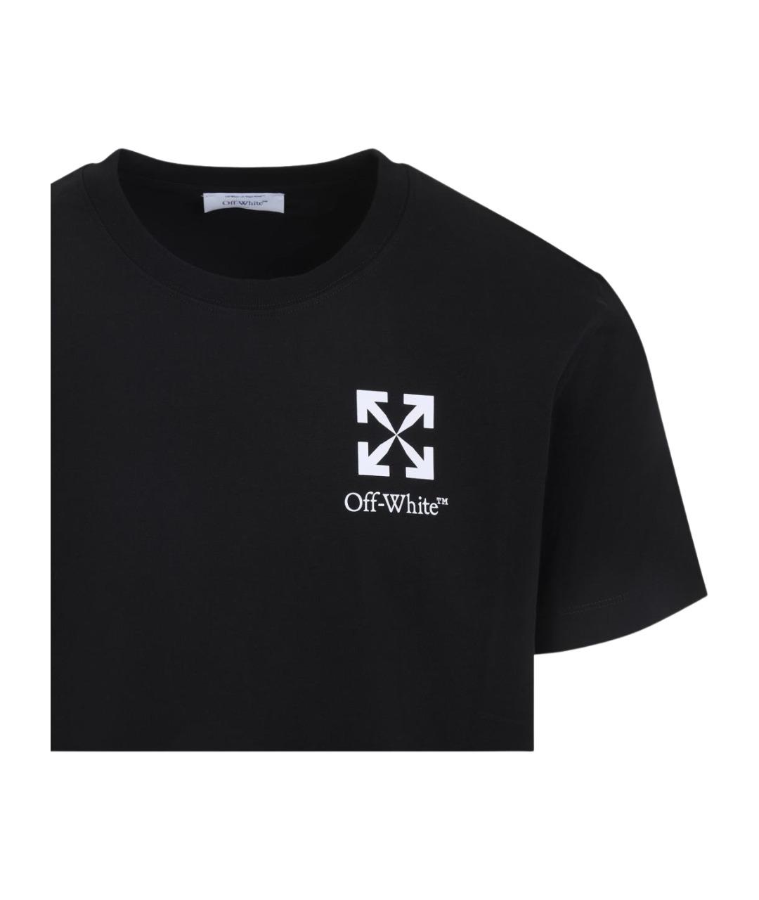 OFF-WHITE Черная хлопковая футболка, фото 3