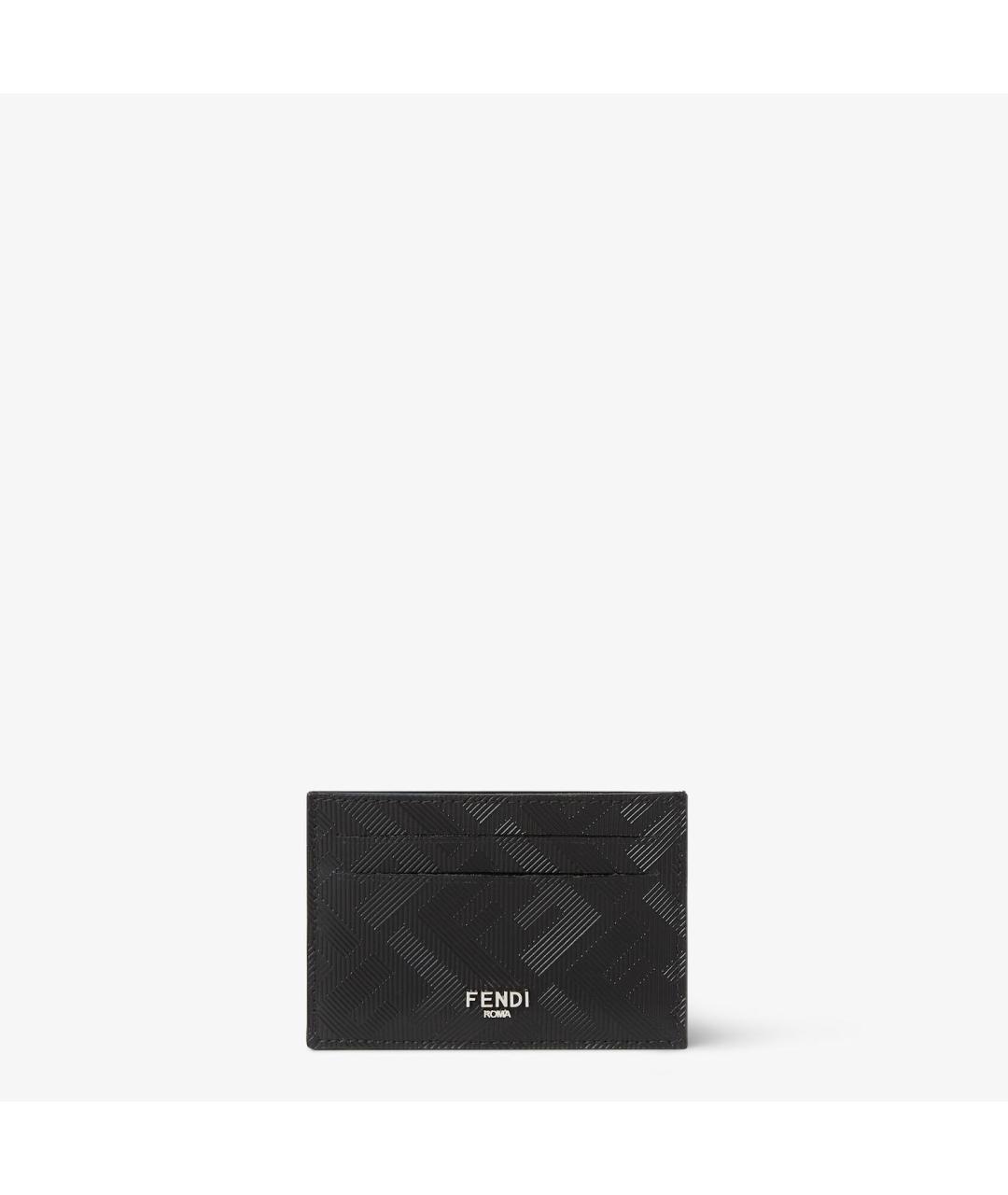 FENDI Черный кожаный кардхолдер, фото 4