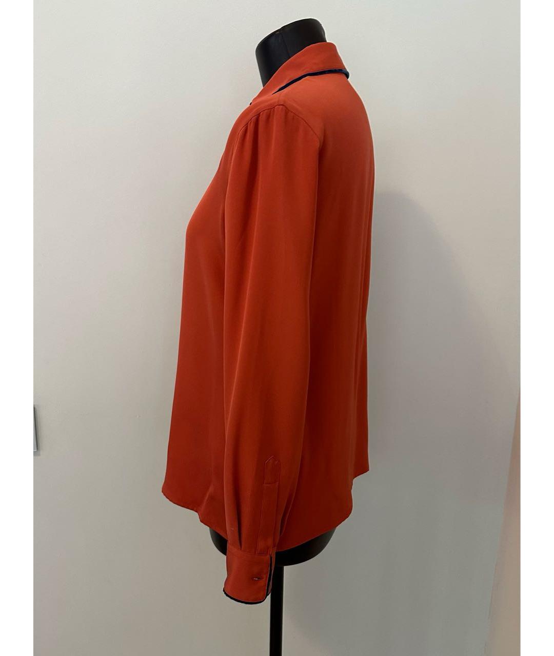 ETRO Оранжевая шелковая рубашка, фото 4