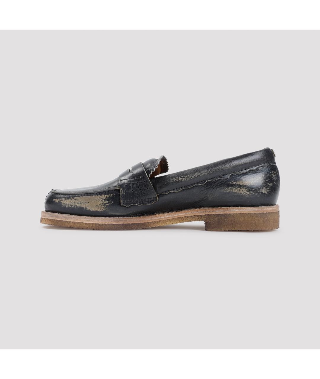 GOLDEN GOOSE DELUXE BRAND Черные кожаные лоферы, фото 2