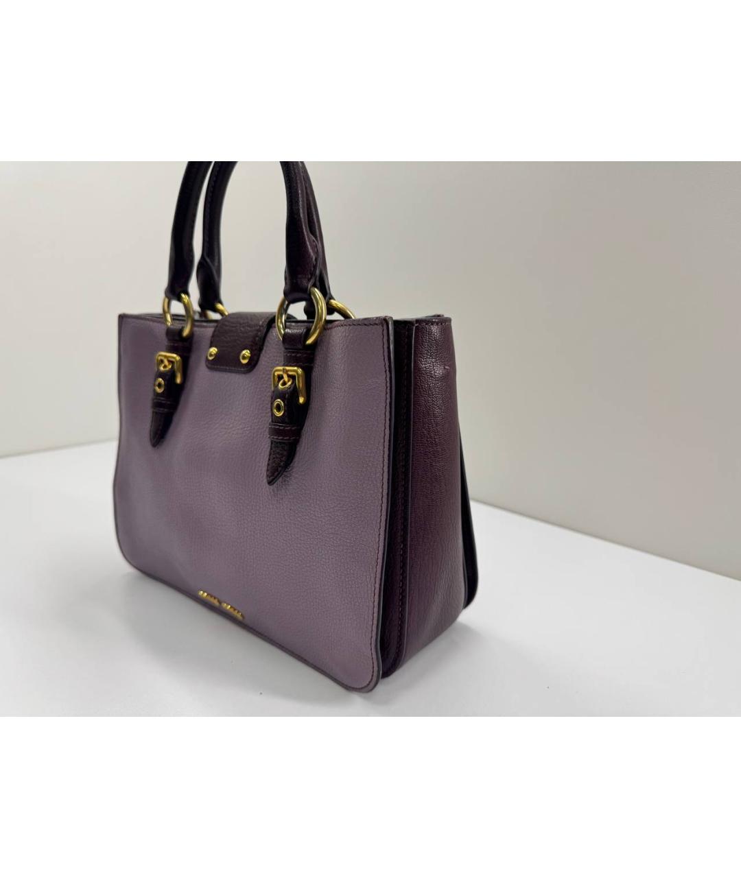 MIU MIU Фиолетовая кожаная сумка с короткими ручками, фото 7
