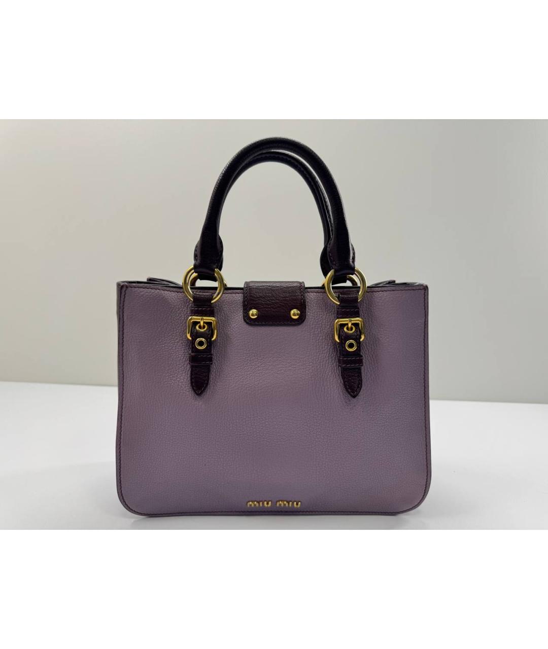MIU MIU Фиолетовая кожаная сумка с короткими ручками, фото 6