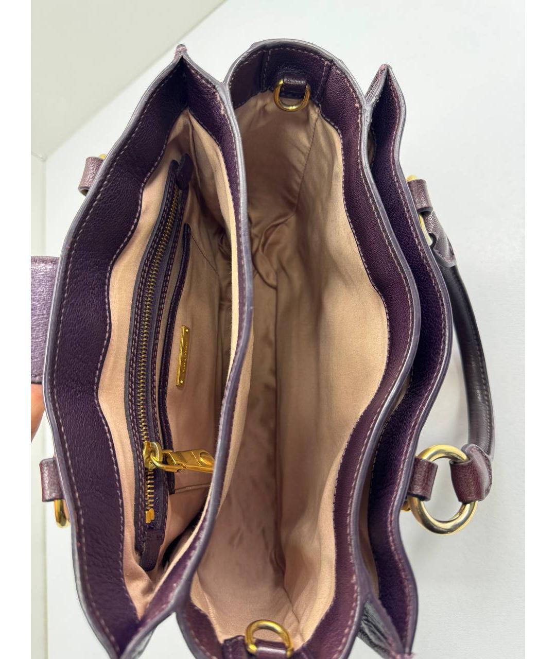 MIU MIU Фиолетовая кожаная сумка с короткими ручками, фото 9