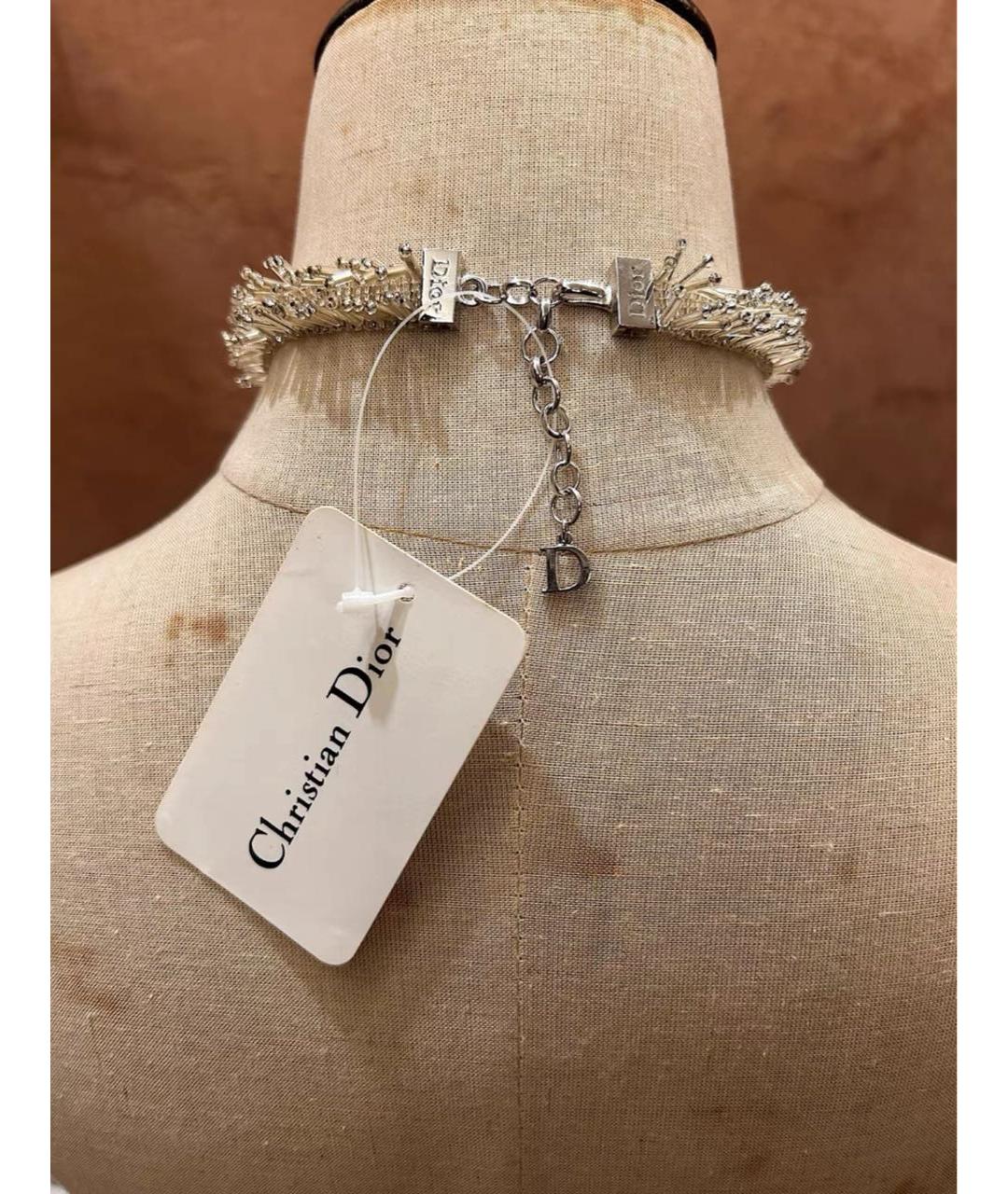 CHRISTIAN DIOR Бежевый чокер из бисера, фото 4