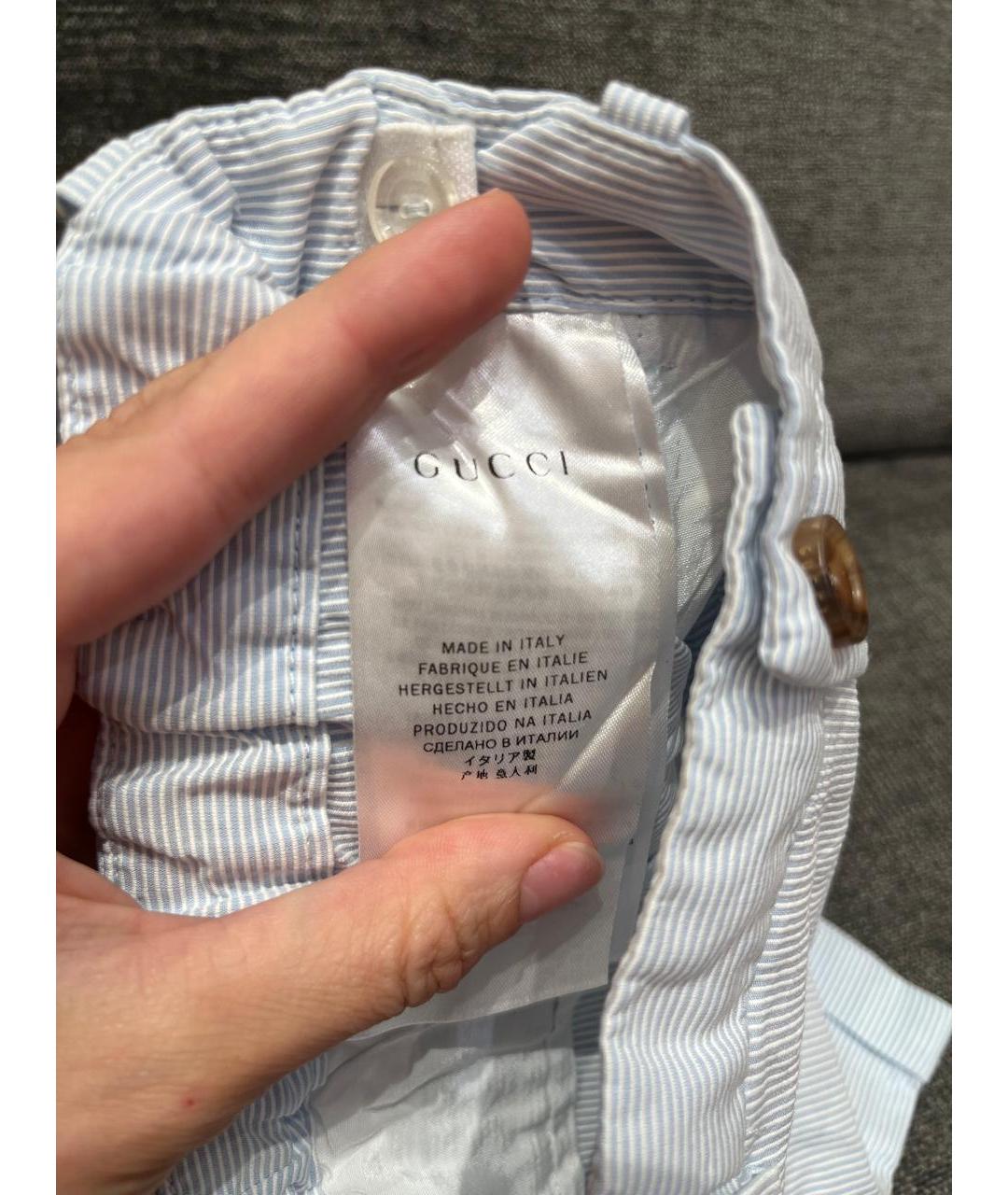 GUCCI Голубые хлопковые детские шорты, фото 4