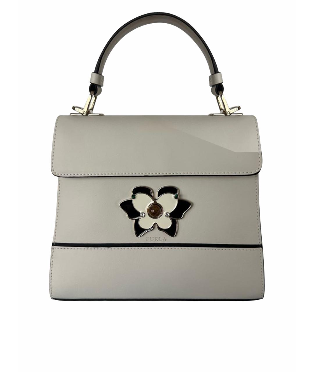 FURLA Белая кожаная сумка с короткими ручками, фото 1