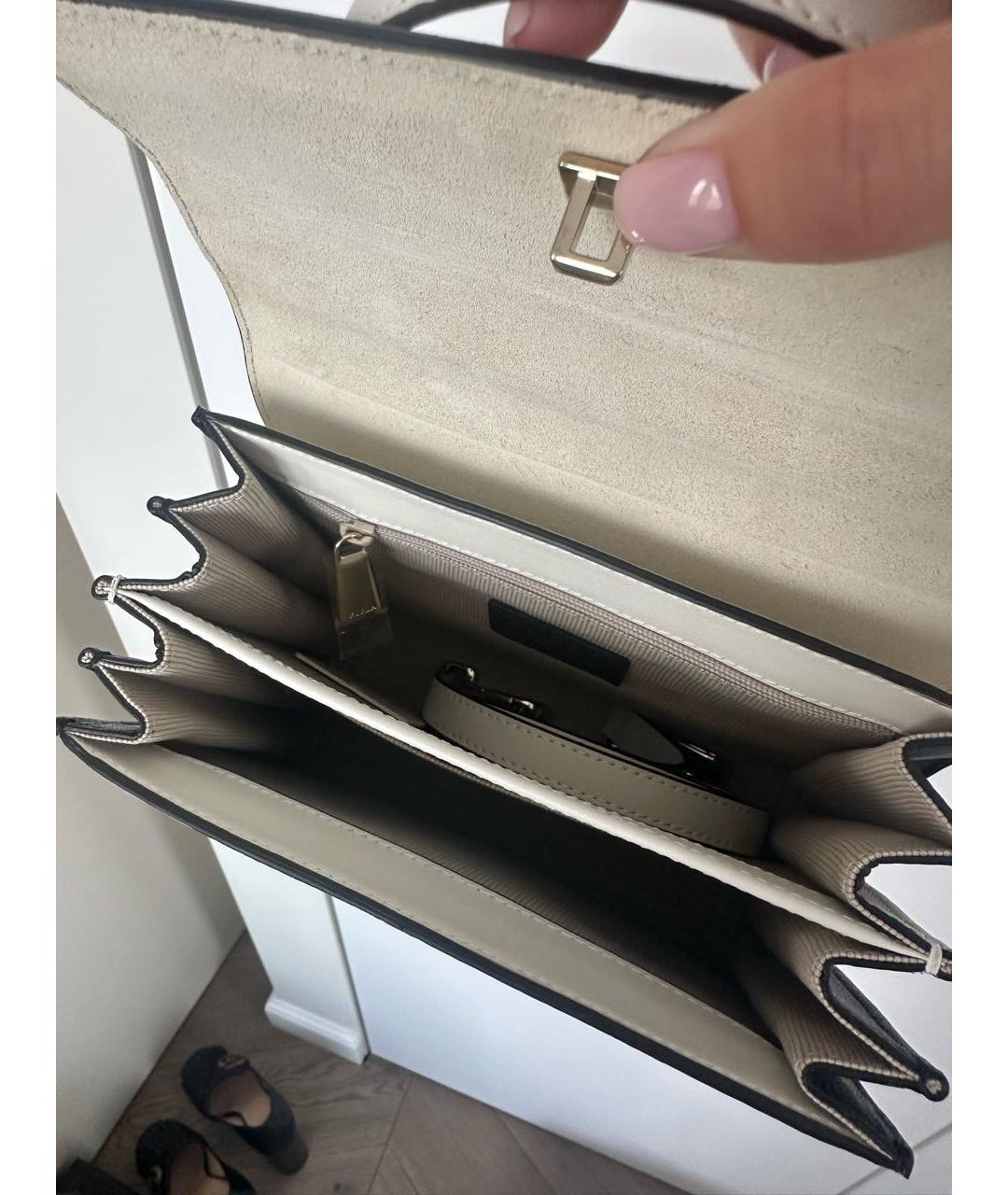 FURLA Белая кожаная сумка с короткими ручками, фото 4