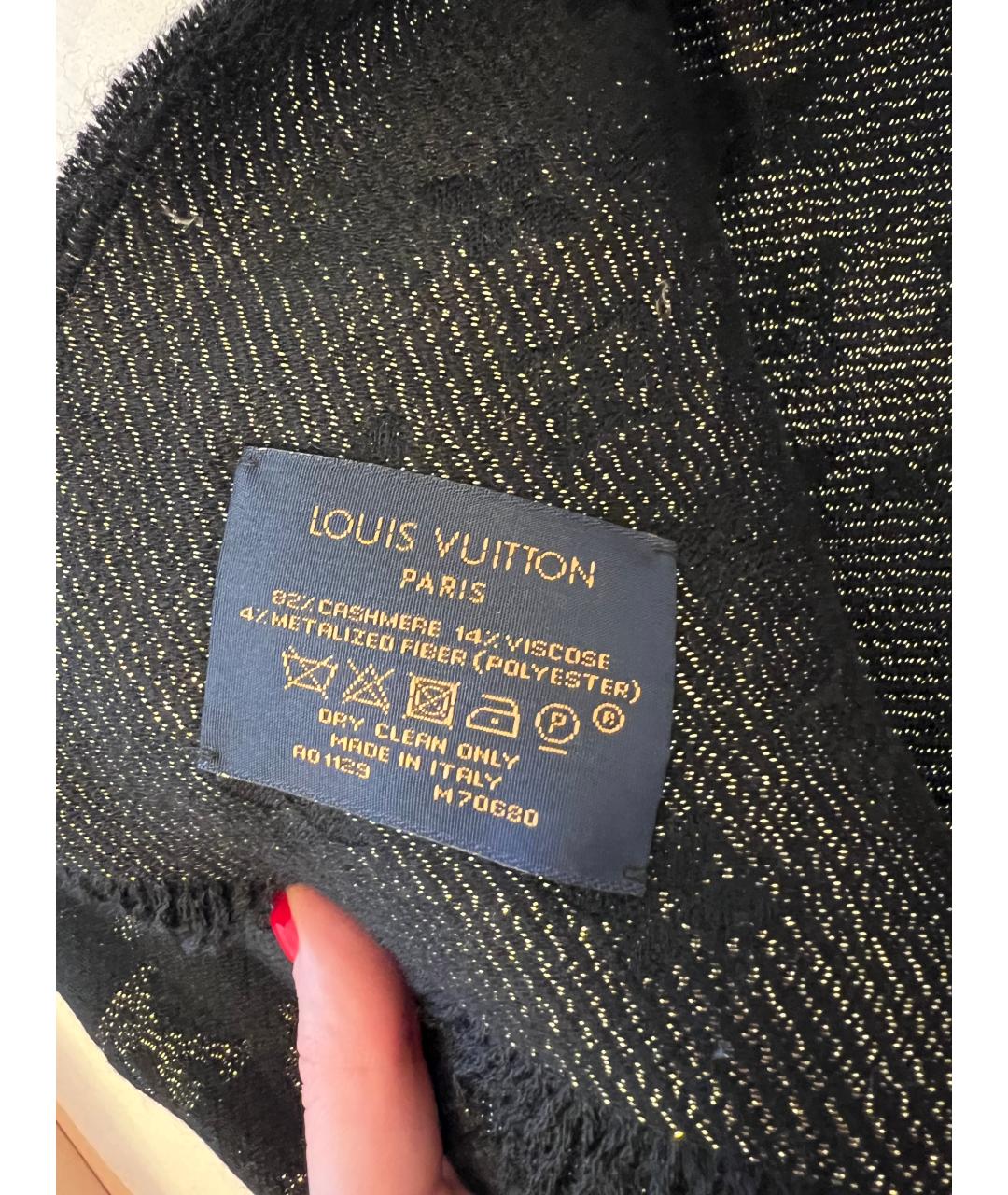 LOUIS VUITTON Черный шарф, фото 3
