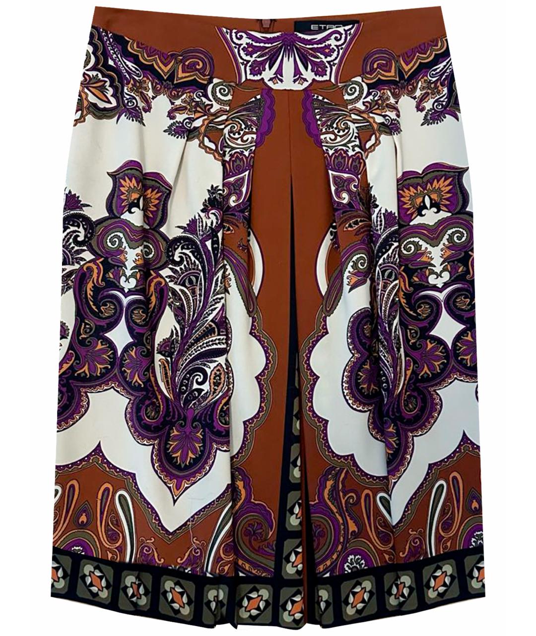 ETRO Коричневая шерстяная юбка миди, фото 1