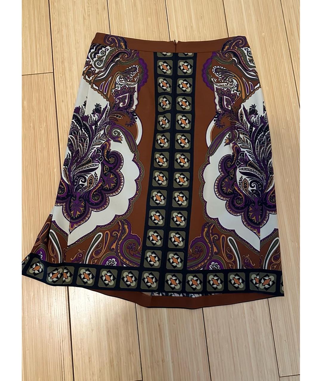 ETRO Коричневая шерстяная юбка миди, фото 2