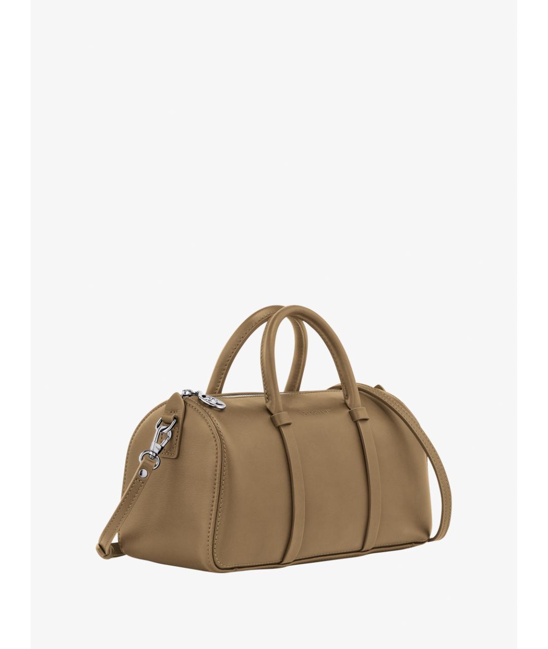 LONGCHAMP Бежевая кожаная дорожная/спортивная сумка, фото 2