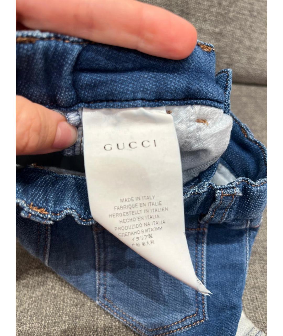 GUCCI Синие деним детские шорты, фото 4