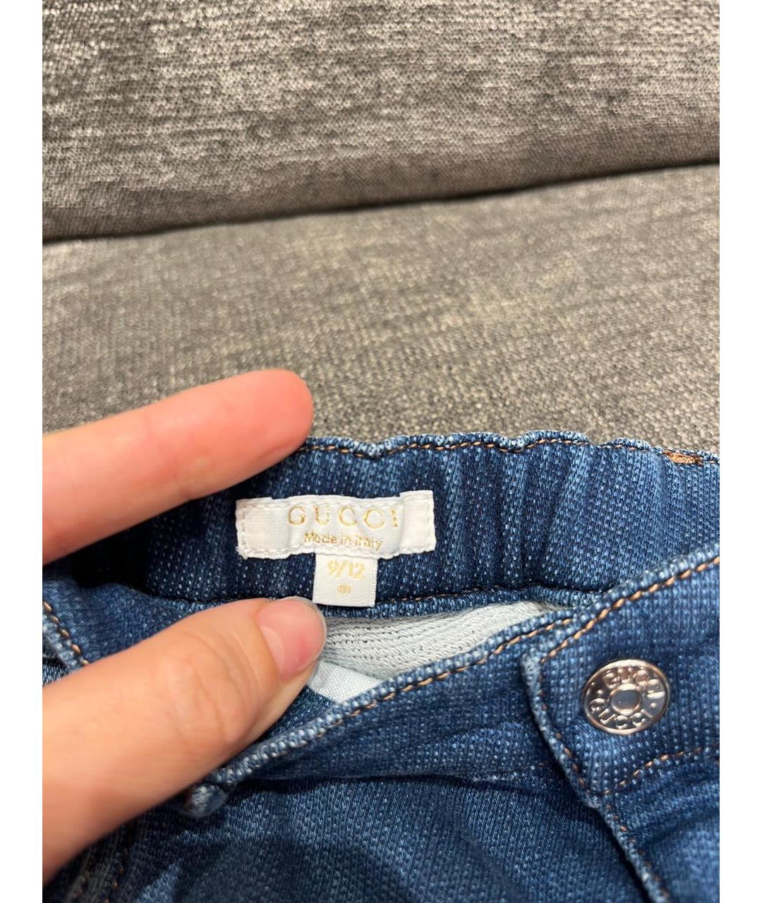 GUCCI Синие деним детские шорты, фото 3