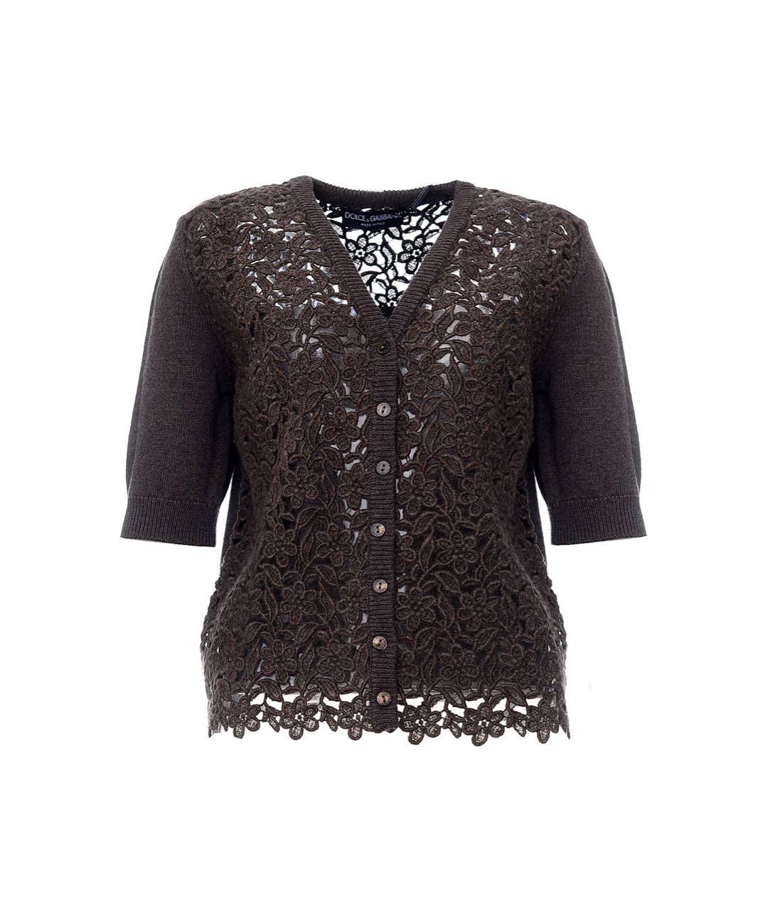 DOLCE&GABBANA Коричневый шерстяной кардиган, фото 9