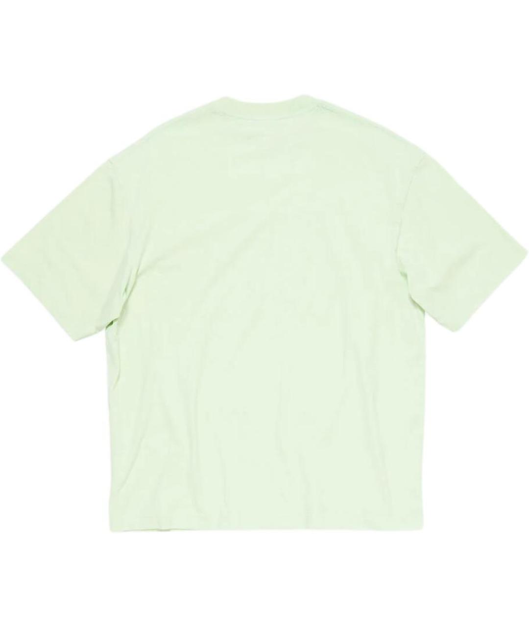 ACNE STUDIOS Салатовая хлопковая футболка, фото 2